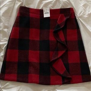 J. Crew buffalo check wool skirt 00
